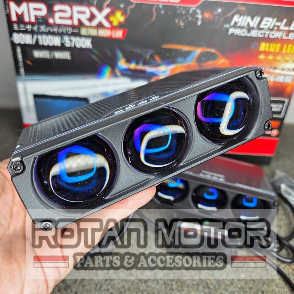 TRIPLE MINI Projie PR07 MP.2RX+  Blue Lens 2x 80W/100W / MP2RX + / MP2 RX Plus / MINI PROJIE VIRAL O