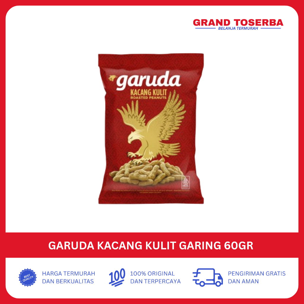 Garuda Kacang Kulit Garing 60 Gram / Kacang Kulit Garuda