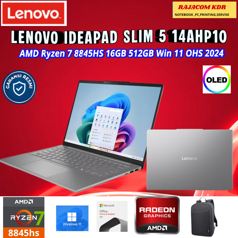 Lenovo Ideapad Slim 5 Ryzen 7 8845HS 512GB SSD 16GB WUXGA OLED 100%sRGB Win11+OHS