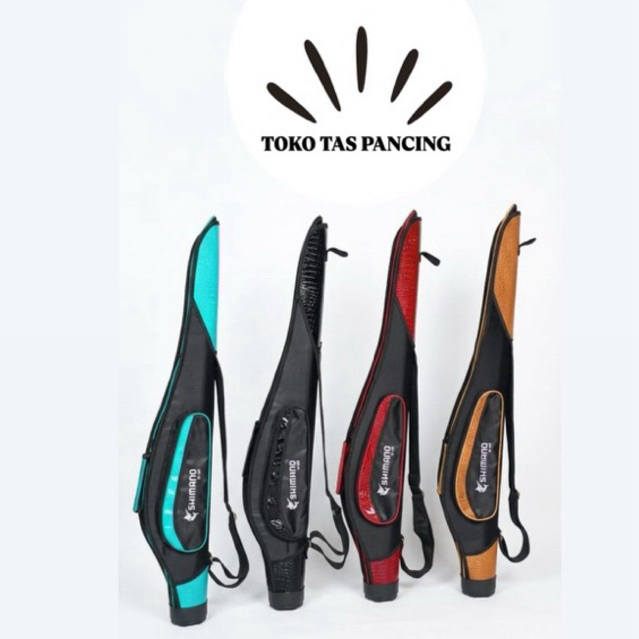 Tas pancing shimano kulit premium hitam isi 1 100cm