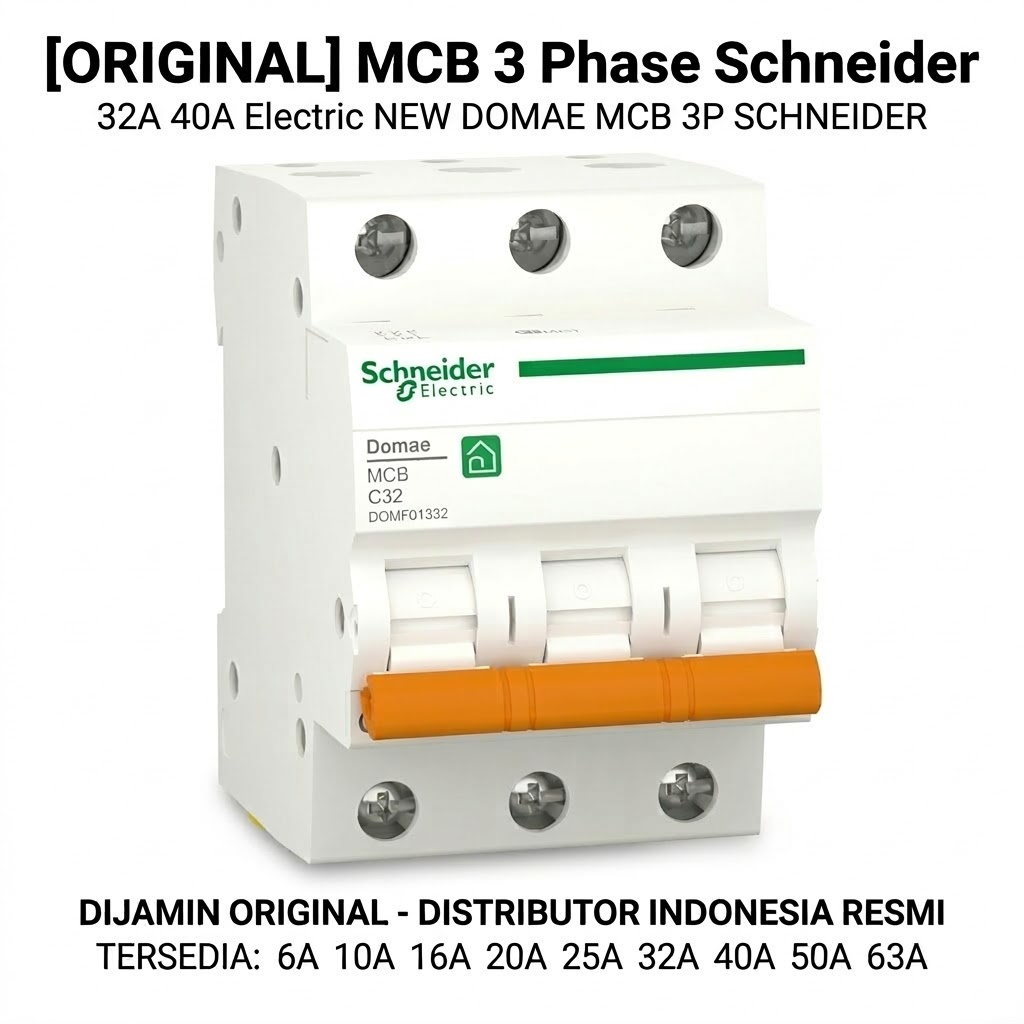 [ORIGINAL] MCB 3 Phase Schneider 32A 40A / Electric NEW DOMAE MCB 3P SCHNEIDER MCB 3P 32 A 40 A