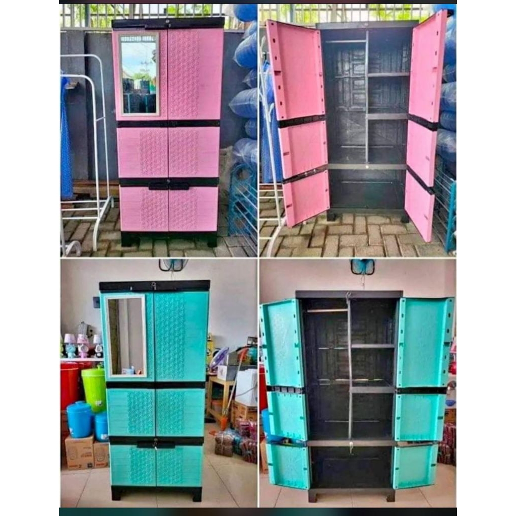 Lemari Plastik Aquose Plus Kaca Gantungan