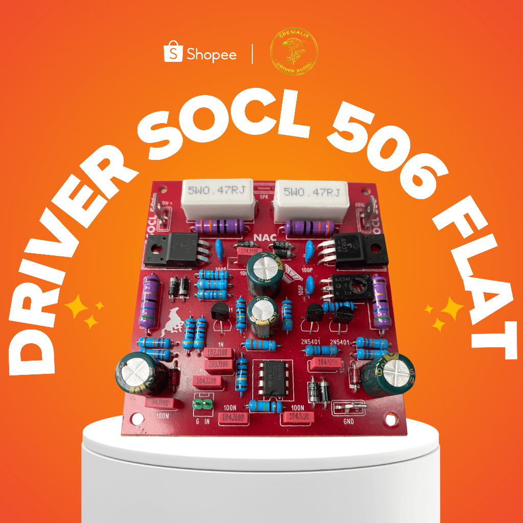 Kit Driver Power Amplifier SOCL 506 Merah -karakter flat standar Komponen Berkualitas, Input Teganga