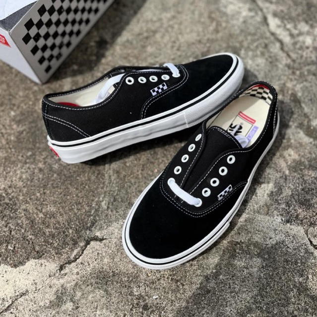 Vans Authentic Skate Pro Black White Original Resmi