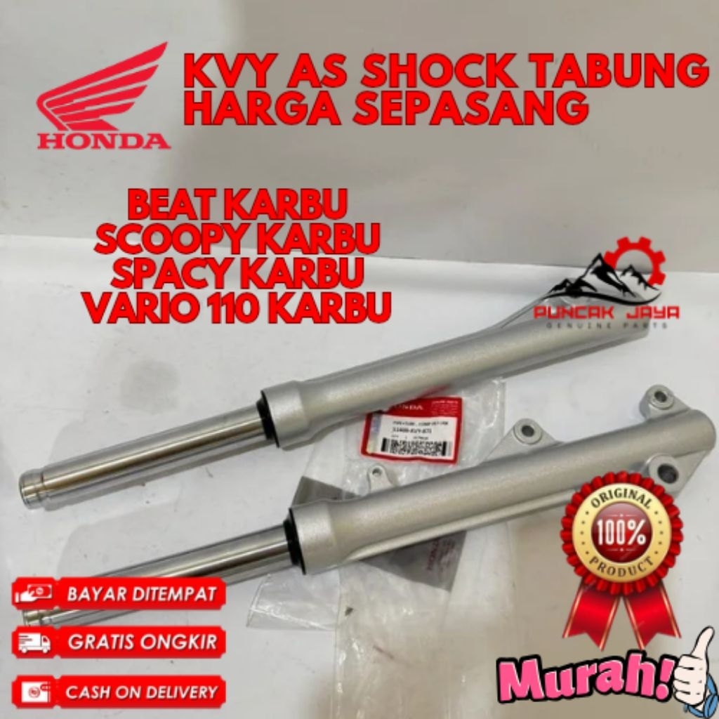 AS SHOCK TABUNG HARGA SEPASANG  ORIGINAL HONDA KODE KVY, AS SHOCK TABUNG BEAT KARBU, AS SHOCK TABUNG