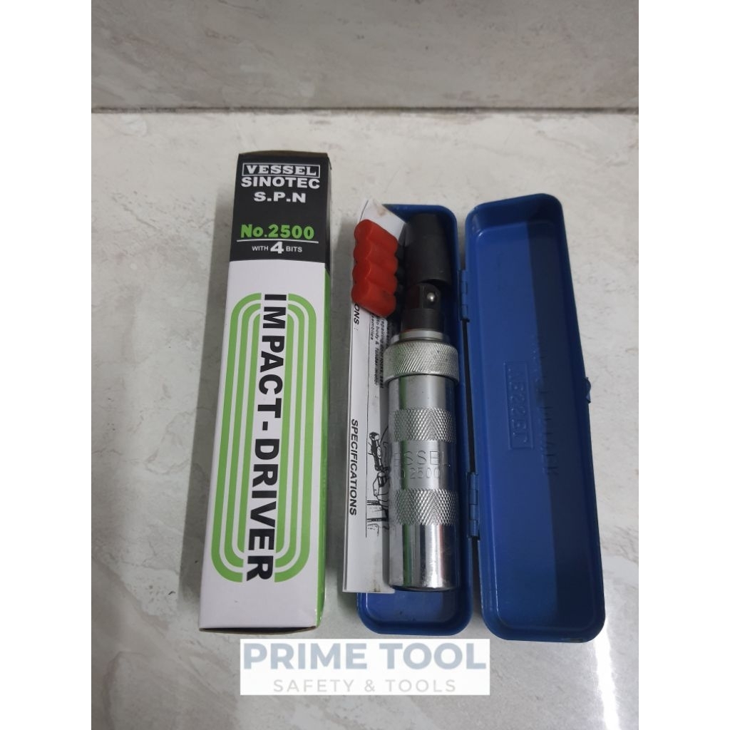 VESSEL 2500 Obeng Ketok Set Impact Driver Set Include 4 pcs Mata Obeng