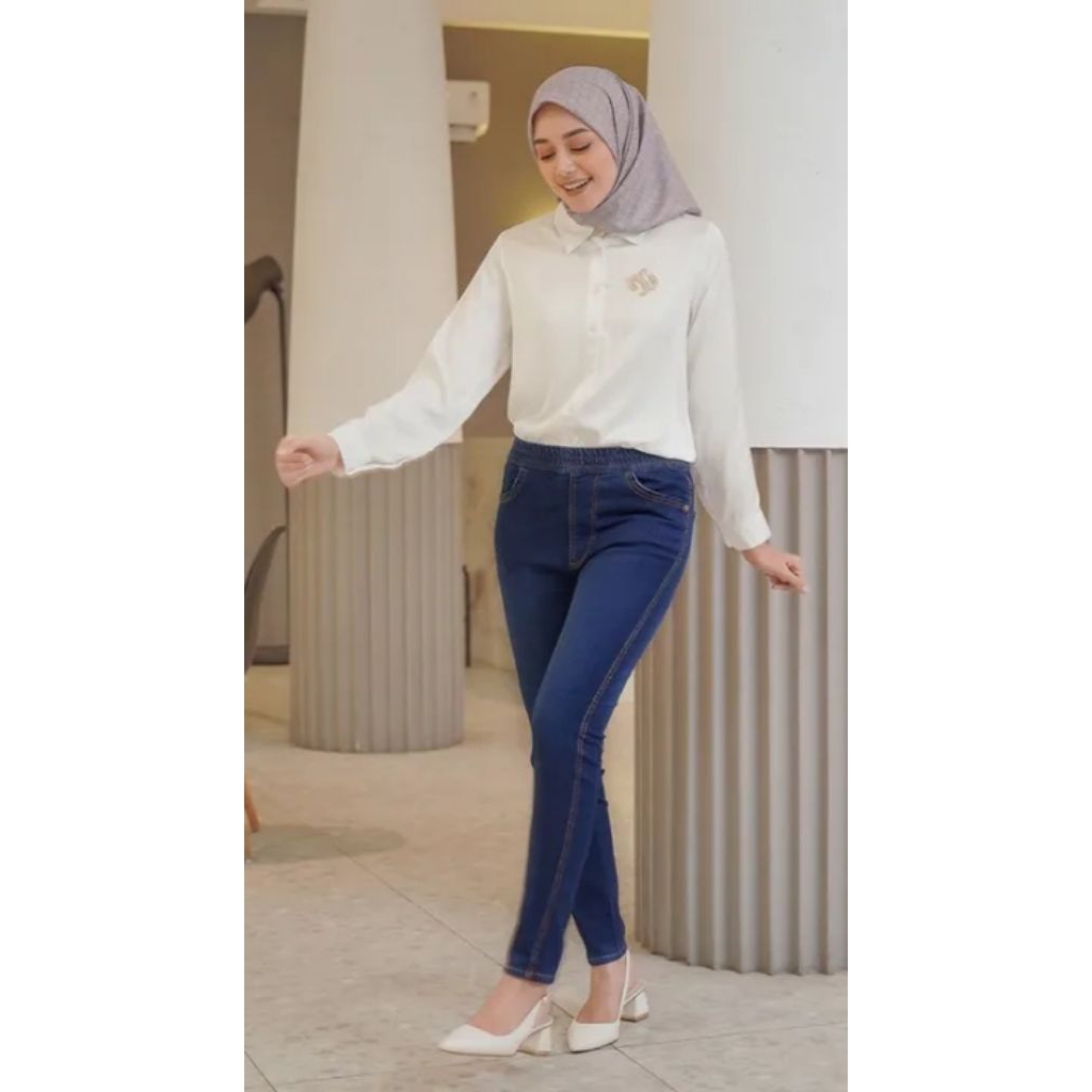 Celana Jegging Full Stretch Comfy Jegging By Geulis ukuran 37 XXL| Preloved