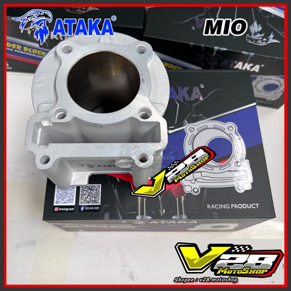ATAKA Racing CYLINDER BLOK CERAMIC Mio Sporty Smile Soul Mio Lama 5 TL ukuran 59mm - Block Silinder 