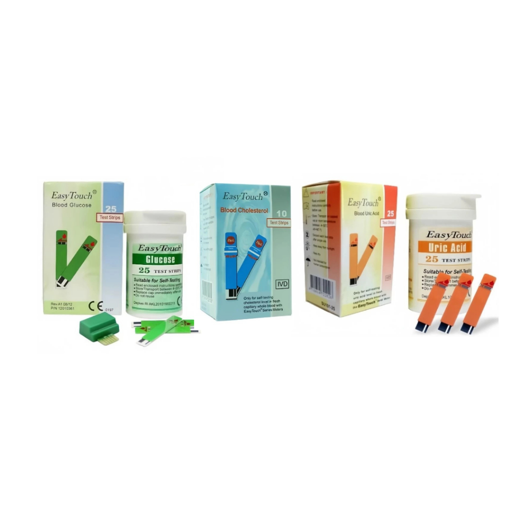 [BISA COD] EKONOMIS STRIP EASY TOUCH KOLESTROL GULA DARAH ASAM URAT
