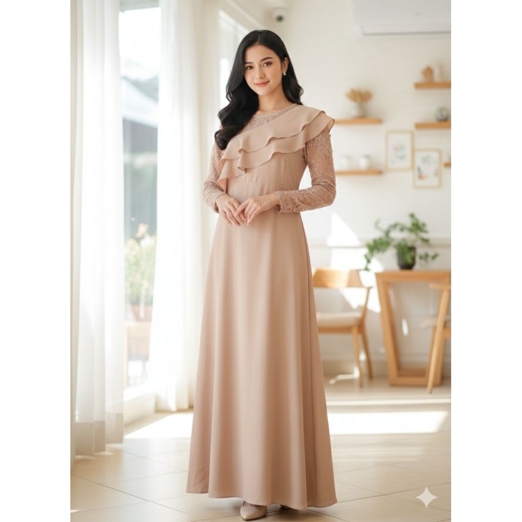 Zevanic Gamis Krem / Coklat Muda