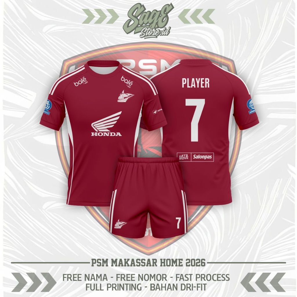 JERSEY PSM MAKASAR 2025/2026 HOME TERBARU