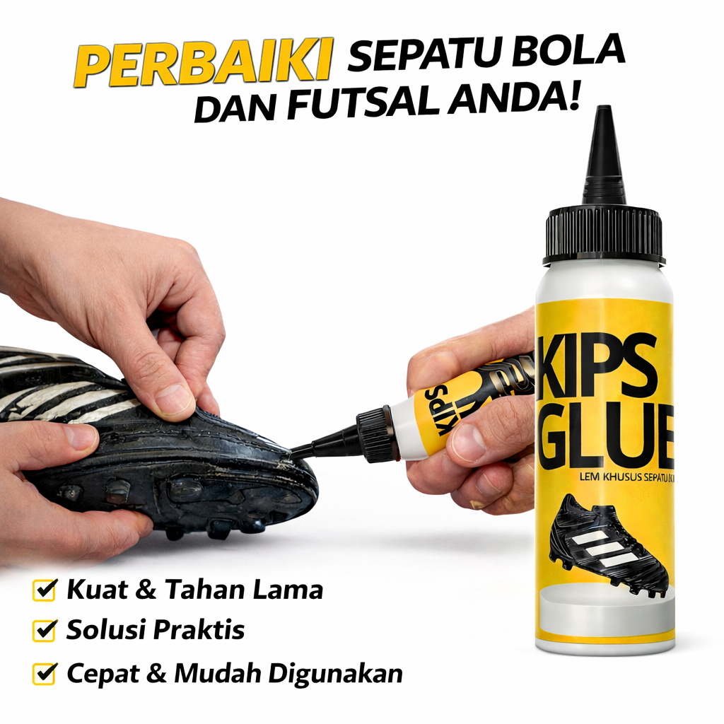 KIPSGLUE Lem Sepatu Khusus Untuk Sepatu Bola Dan Futsal 100ml
