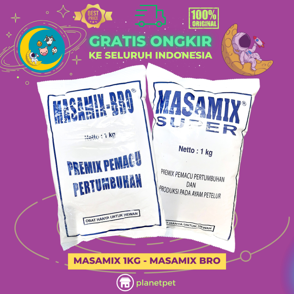 MASAMIX SUPER 1KG - MASAMIX BRO 1 KG - Vitamin Premix Untuk Pertumbuhan Nutrisi Ayam