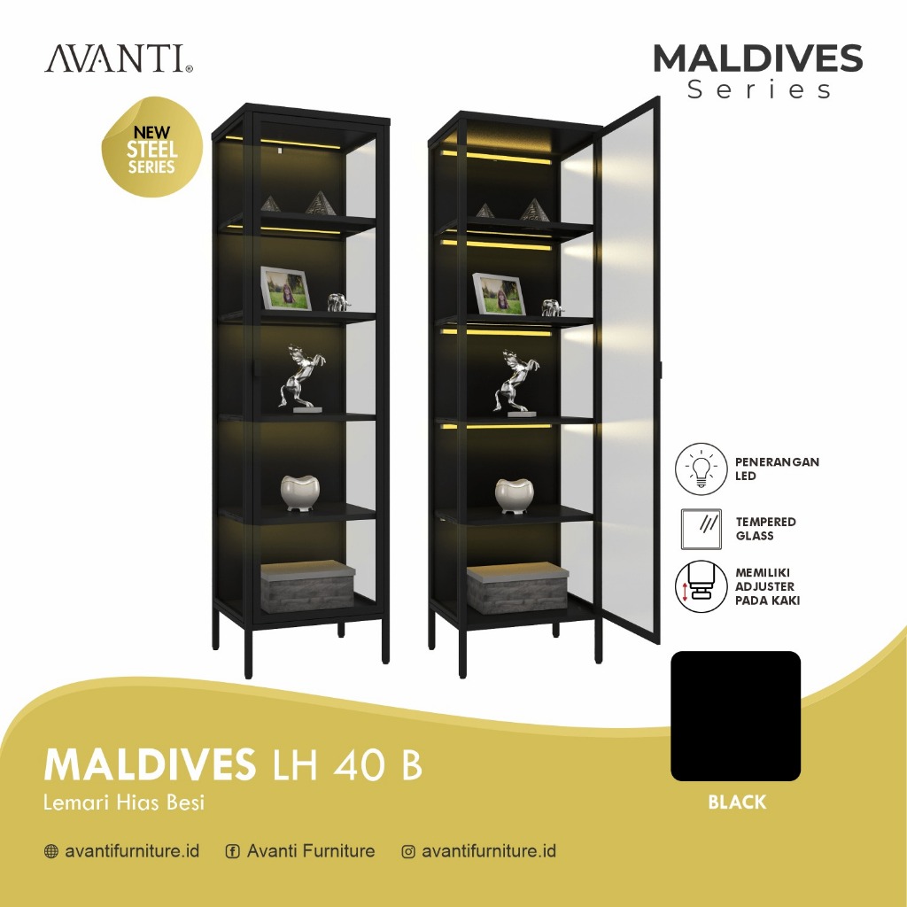 MALDIVES LH / Lemari Hias Besi / Lemari Hias Besi 1 Pintu 2 Pintu / Lemari Hias Minimalis / DROP ONL