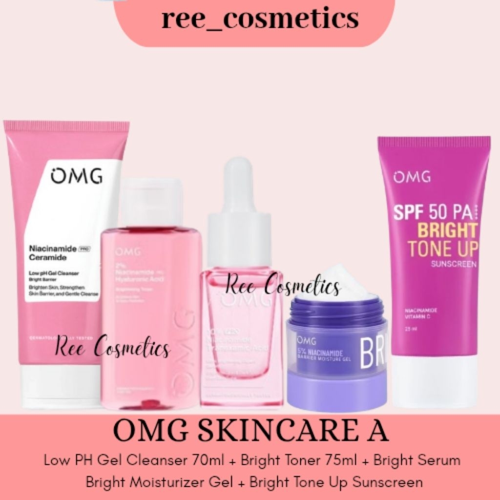 OMG OH MY GLOW Paketan Skincare 1 Set Lengkap Skincare Remaja Brightening Acne Calming