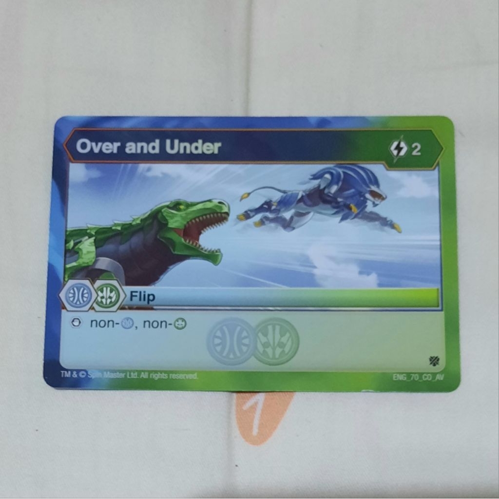 Kartu Bakugan Over and Under Aquos Ventus Flip card tcg spin master