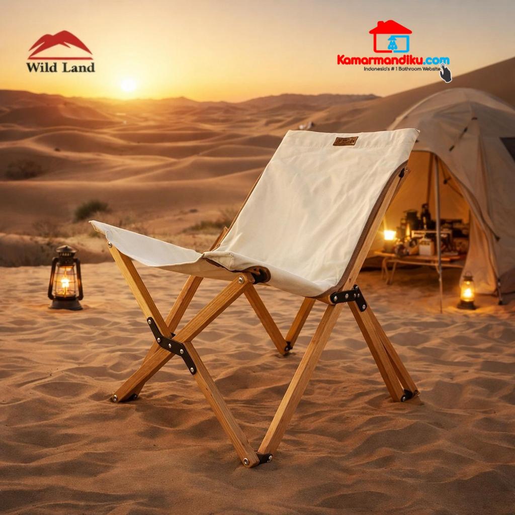 Wild Land Kursi Camping Kanvas Bambu Furniture Portabel Outdoor Camping