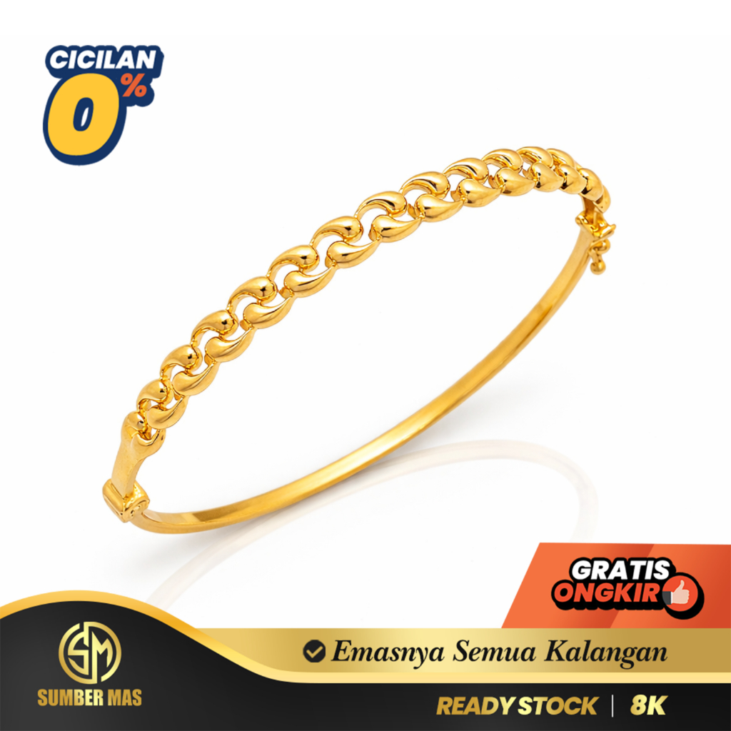 GELANG KOLONG EMAS CENDOL FASHION 8K - SUMBER MAS