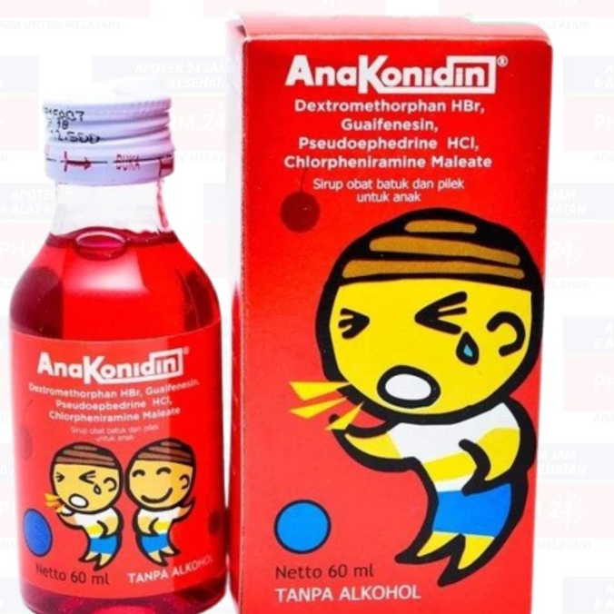 Anakonidin Sirup 60ml – Obat Batuk Pilek Anak Rasa Strawberry