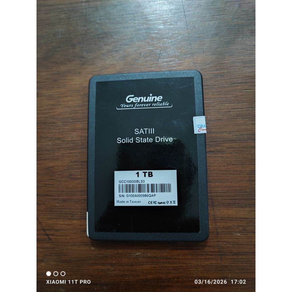 ssd genuine 1tb sata 2.5" ori. second