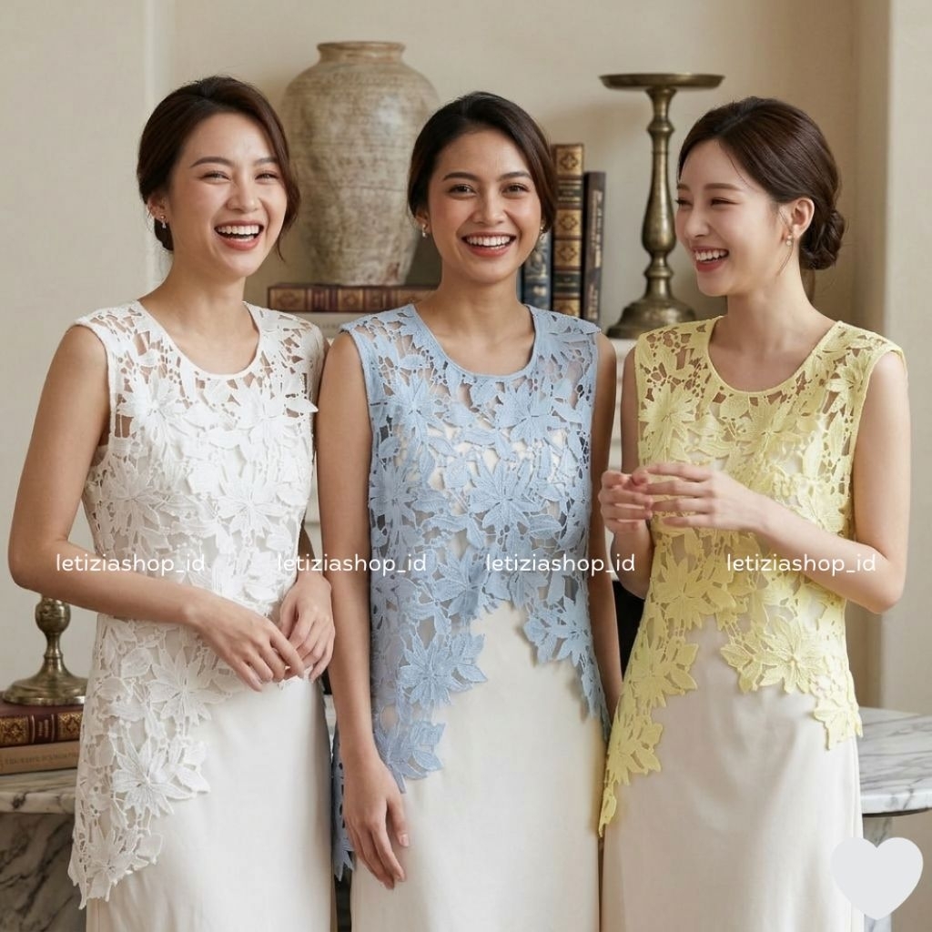 LETIZIA - IVARYA BLOUSE OUTER LACE BRUKAT RENDA KOREA STYLE