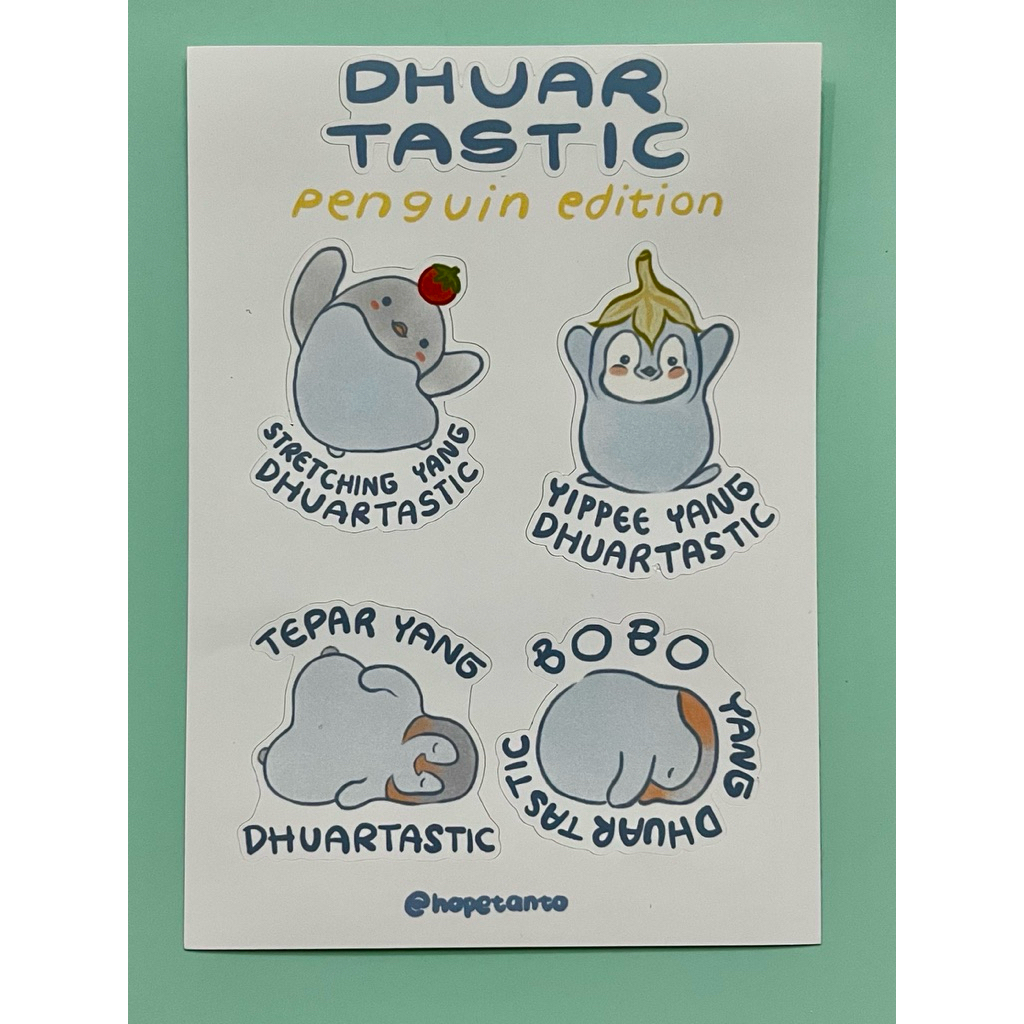 Stiker Penguin Lucu Aesthetic | Cute Animal Sticker Pack untuk Laptop & Notebook