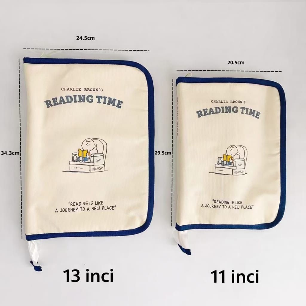 Book Sleeve Organizer Snoopy Map Organizer Snoopy Charlie  Sarung Buku Multifungsi Zipper Pocket Map