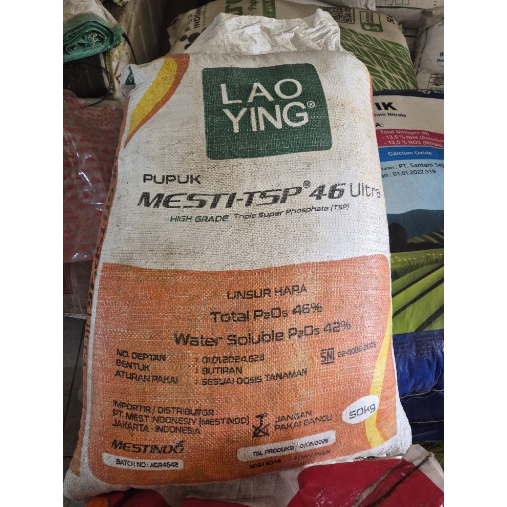 pupuk TSP 46 laoying asli kemasan langsung 50 kg