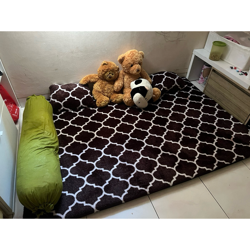 Karpet Lantai tebal Bulu Motif Premium