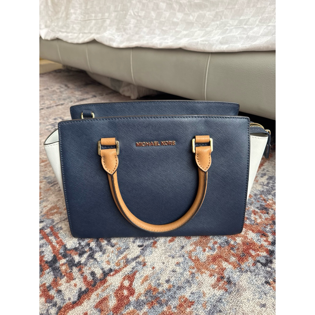MK michael kors selma navy multicolour 3 warna preloved murah original