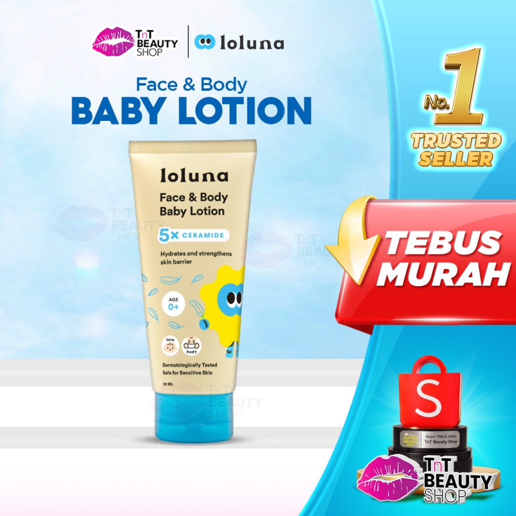 LOLUNA Face & Body Baby Lotion 80ml 5x Ceramide Lotion Newborn Dan Kids | TnT Beauty Shop