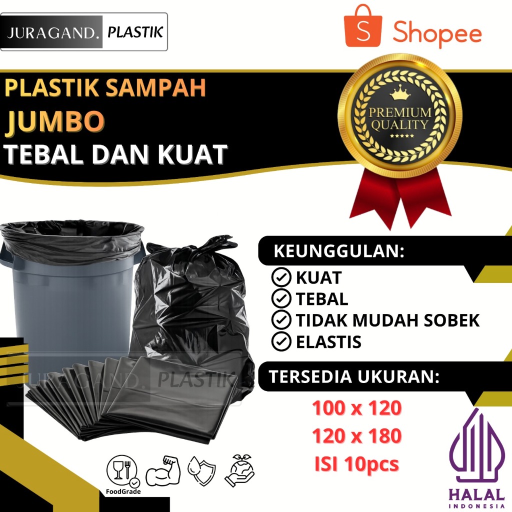 PLASTIK SAMPAH BESAR HITAM /JUMBO 100 x 120 | 120x180 | Plastik Packing Hitam Besar/Jumbo | Trashbag