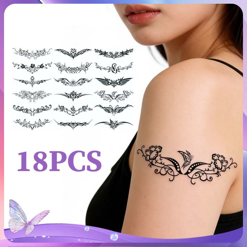 Tatto Temporer Tulisan Tatto Temporary 18 Lembar Gambar Ukuran Kecil Tatto Tatto Temporary Tahan Air