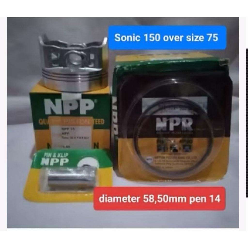 PISTON KIT SONIC 150 OVERSIZE 75 DIAMETER 58,50MM PEN13..