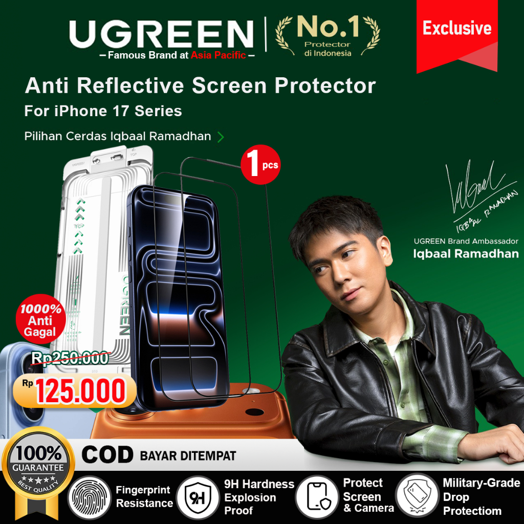 UGREEN Tempered Glass iPhone 17 17 Pro 17 Pro Max Anti Reflective HD Screen Protector
