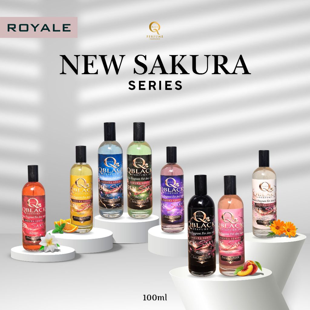 QBLACK Sakura Series Parfum Sakura Tahan Lama 24 Jam | Pink Black White Blue Sakura 100ML | Royale E