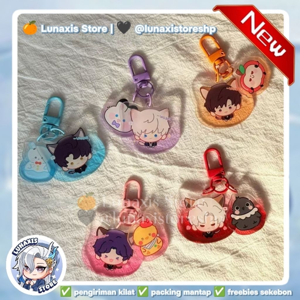 Merch Keychain Love and Deep Space Meow Meow Chat Collectibles Unofficial Anime Goods
