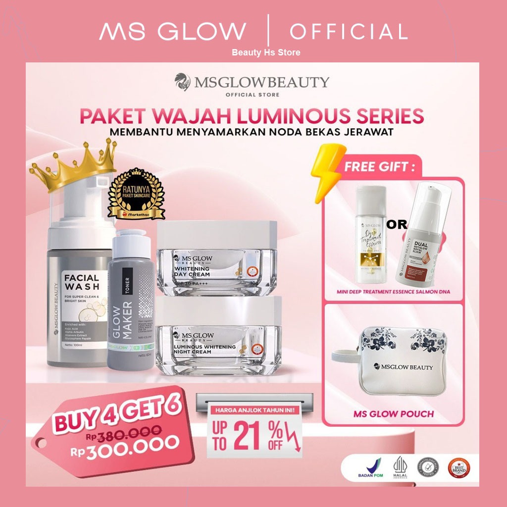 Paket luminous series ms glow Free essence mini atau eixir