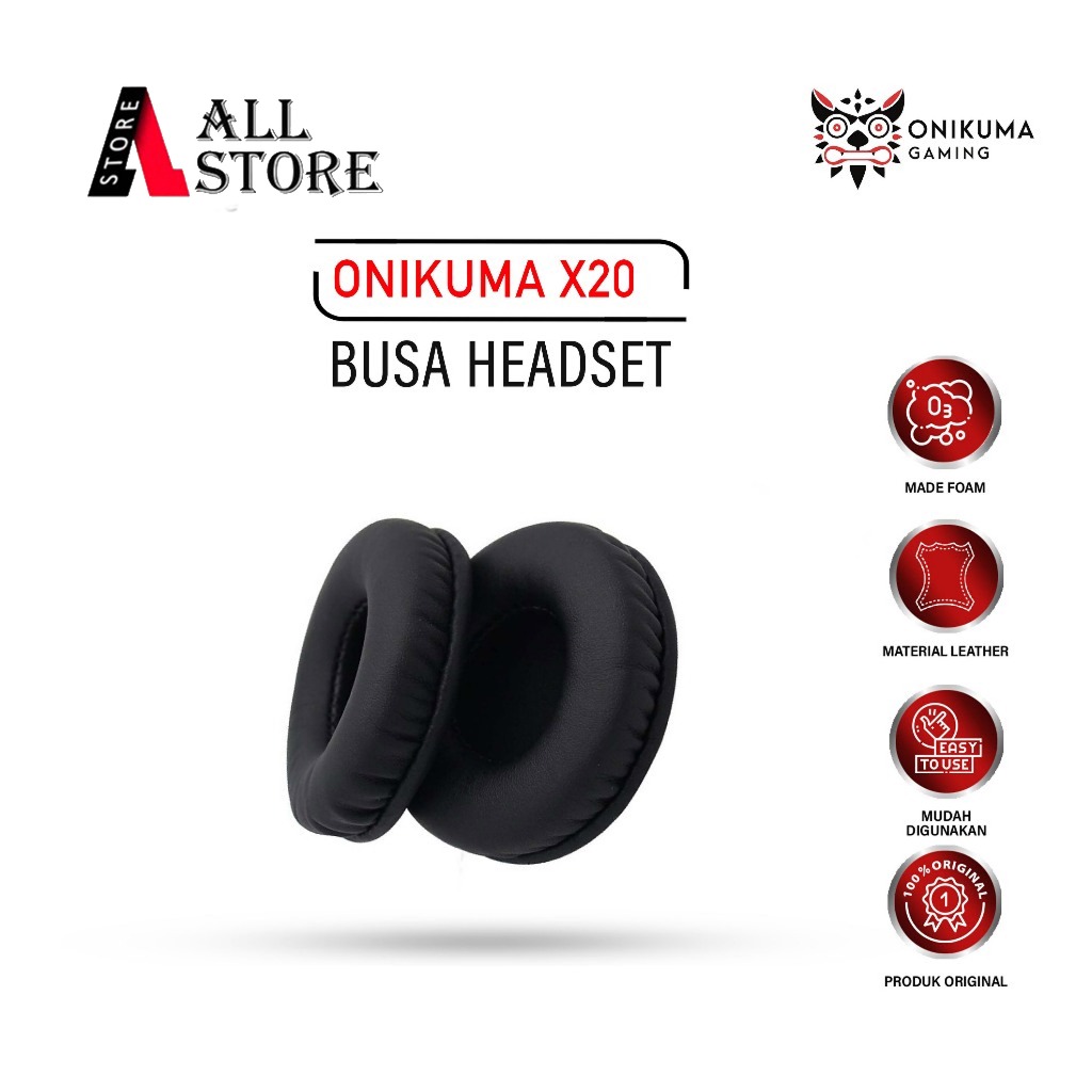 ONIKUMA X20 BLACK BUSA HEADSET GAMING -EARCUP EARPAD EAR CUSHION - BUSA HEADSET - BUSA HEADSET GAMIN