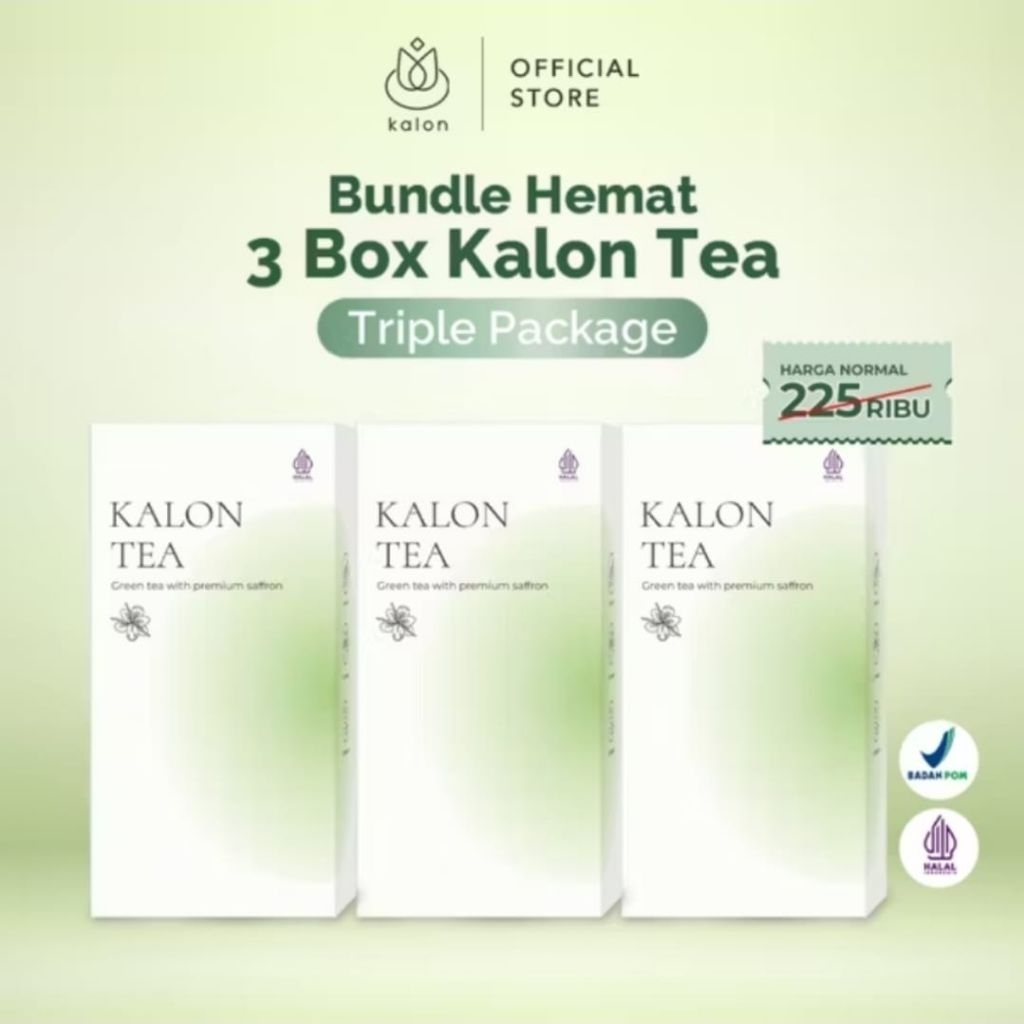 Kalon Green tea Teh penurun berat badan Alami 3Pak