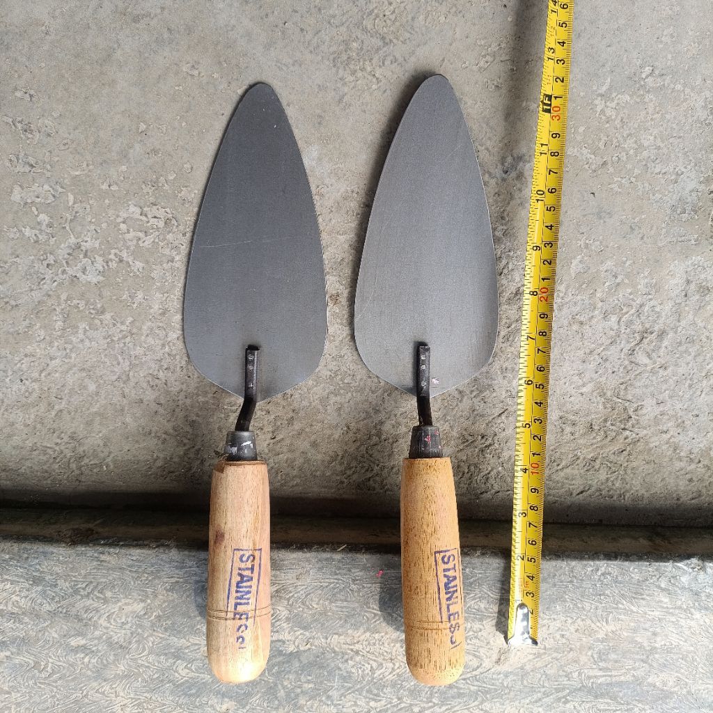 2 Pcs CETOK STAINLESS Besar / Cetok semen Perkakas Alat Tukang