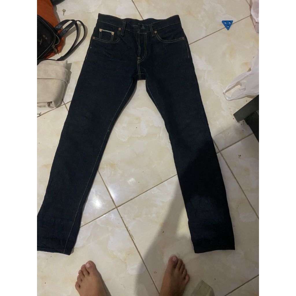 The Green Hemp 250z 50% Hemp Blend Deep Indigo x Green Selvedge Denim