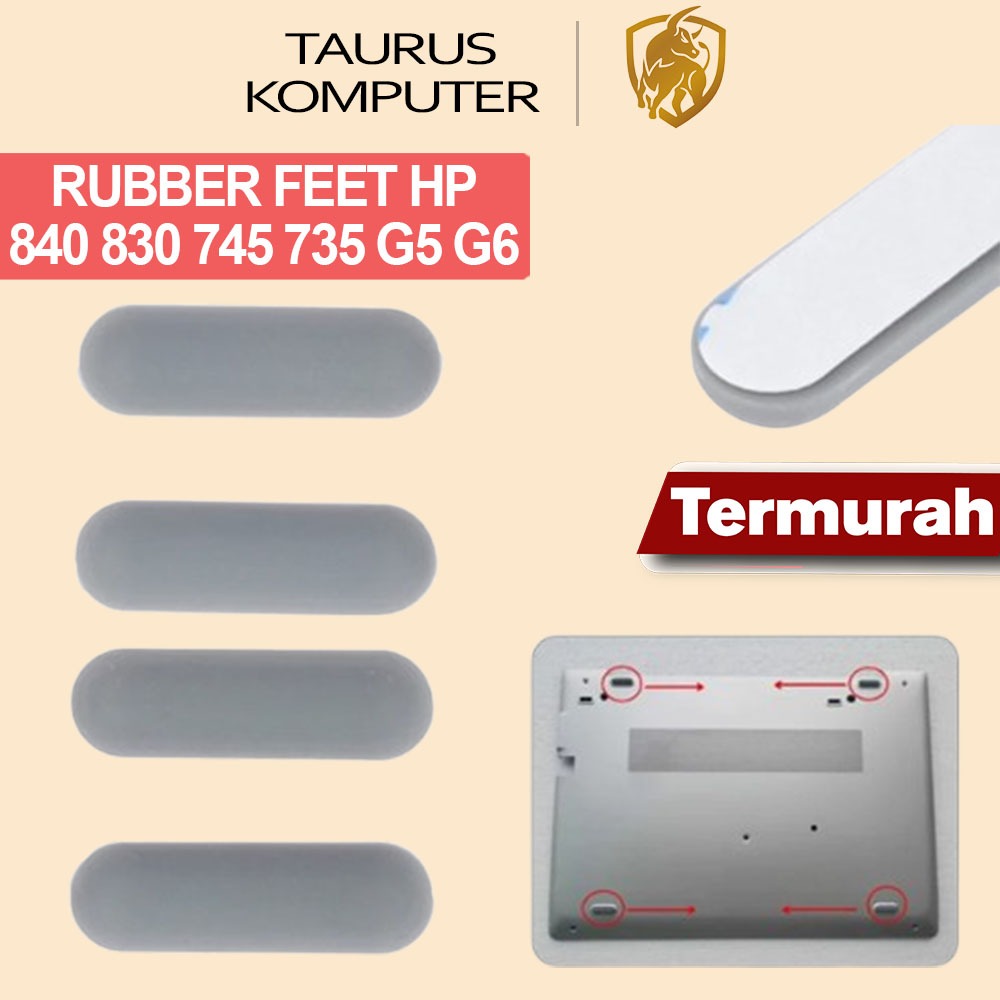 Karet Rubber Foot Feet Pad Alas Kaki Pengganti Bawah Laptop HP 840 735 G5 G6 Bottom Case