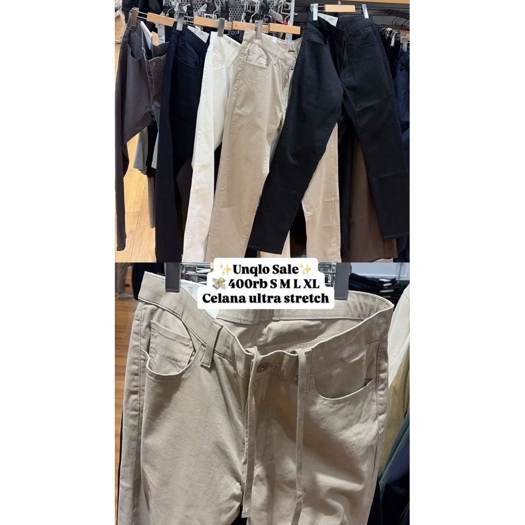 UNIQLO COWOK JEANS WARNA ULTRA STRETCH