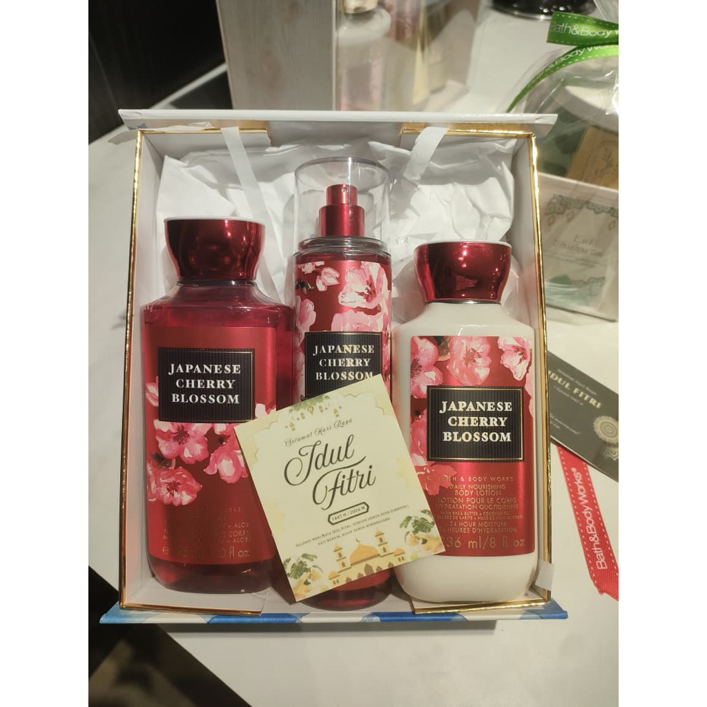 Paket Hadiah/Seserahan/Hampers Bath & Body Works Set 3 Japanese Cherry Blossom