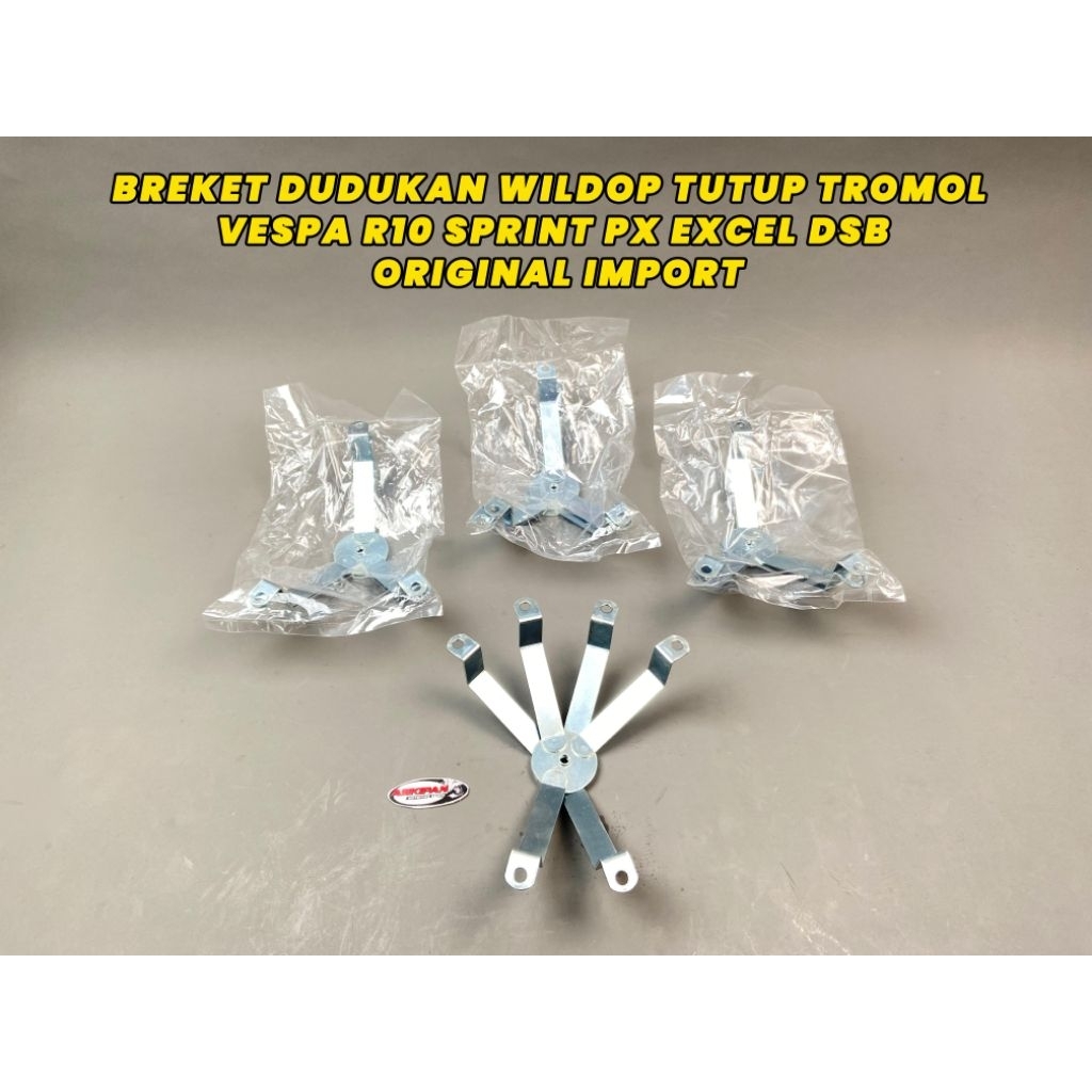 BREKET DUDUKAN WILDOP TUTUP TROMOL VESPA R10 SPRINT PX EXCEL DSB ORIGINAL IMPORT. COCOK UNTUK WILDOP