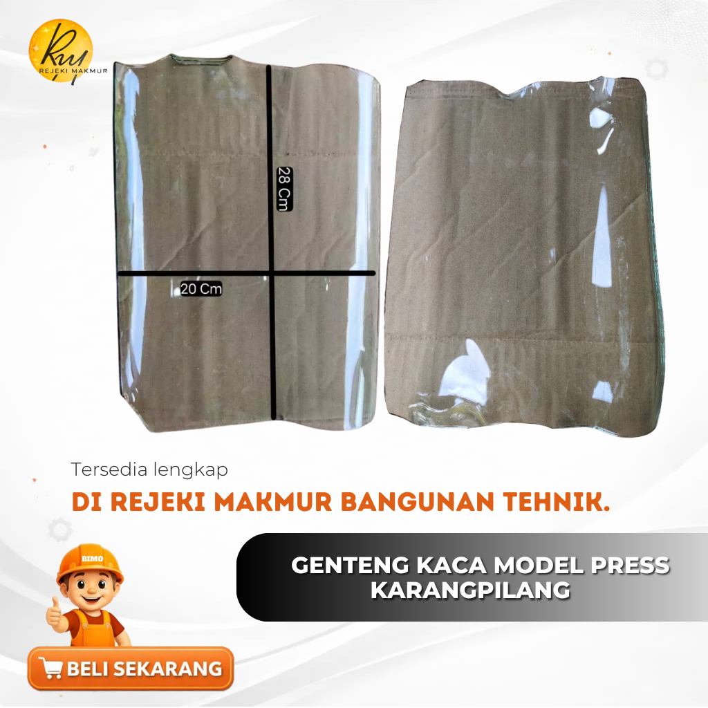 GENTENG KACA KARANGPILANG/ PRENTUL / KODOK - TERMURAH KARANG PILANG (100PCS)