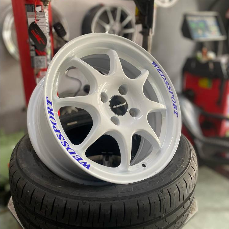 Velg Mobil Rally Weds Tc05 R15 pcd 4X100 putih Lebar 6.5 et 42 Pelk Ring 15 Alloy Agya Ayla Yaris Vi