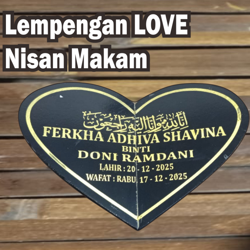 Lempengan Nisan makam model LOVE Granite DAN Keramik