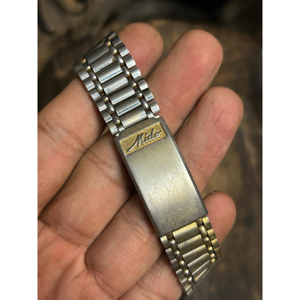 Vintage Mido Railroad Stelux Bracelet 18mm Gold Tone – PAT No.1022950 Swiss Watch Strap, second